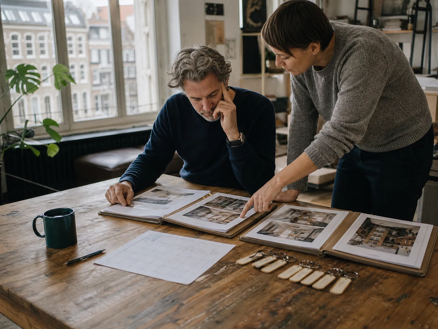 A London portfolio owner and advisor reviewing several property folders