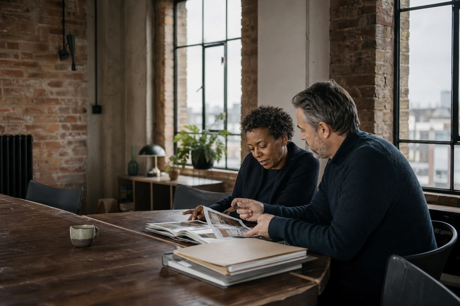 A London portfolio owner and advisor reviewing several property folders