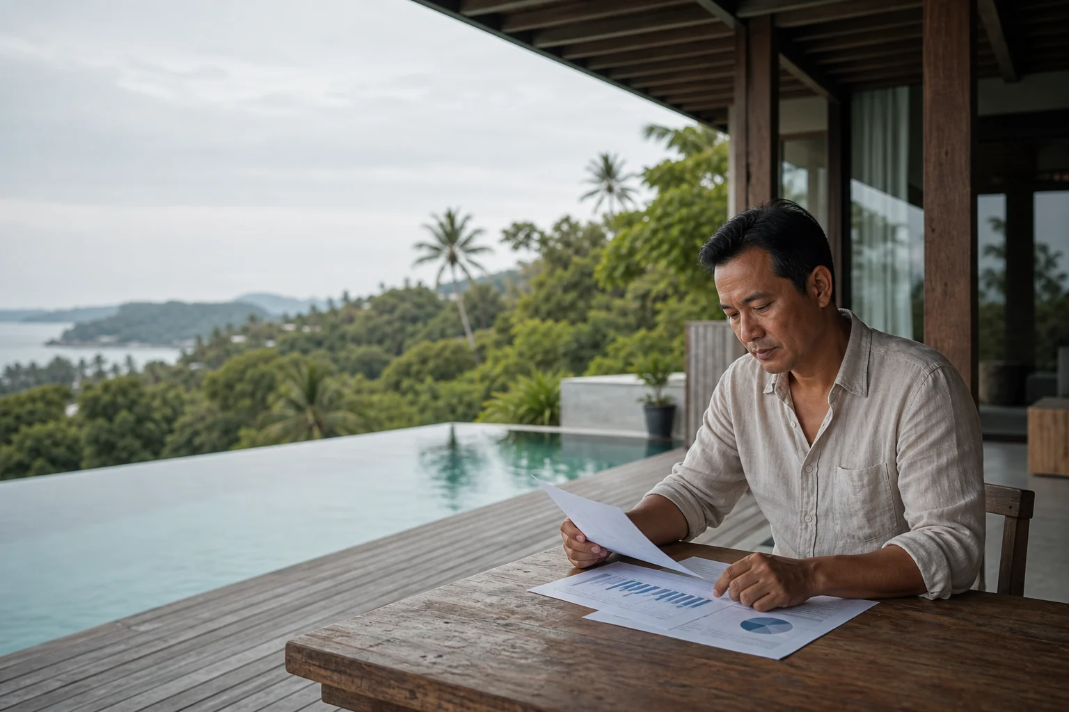 A villa owner reviewing a clear short-term rental pricing proposal