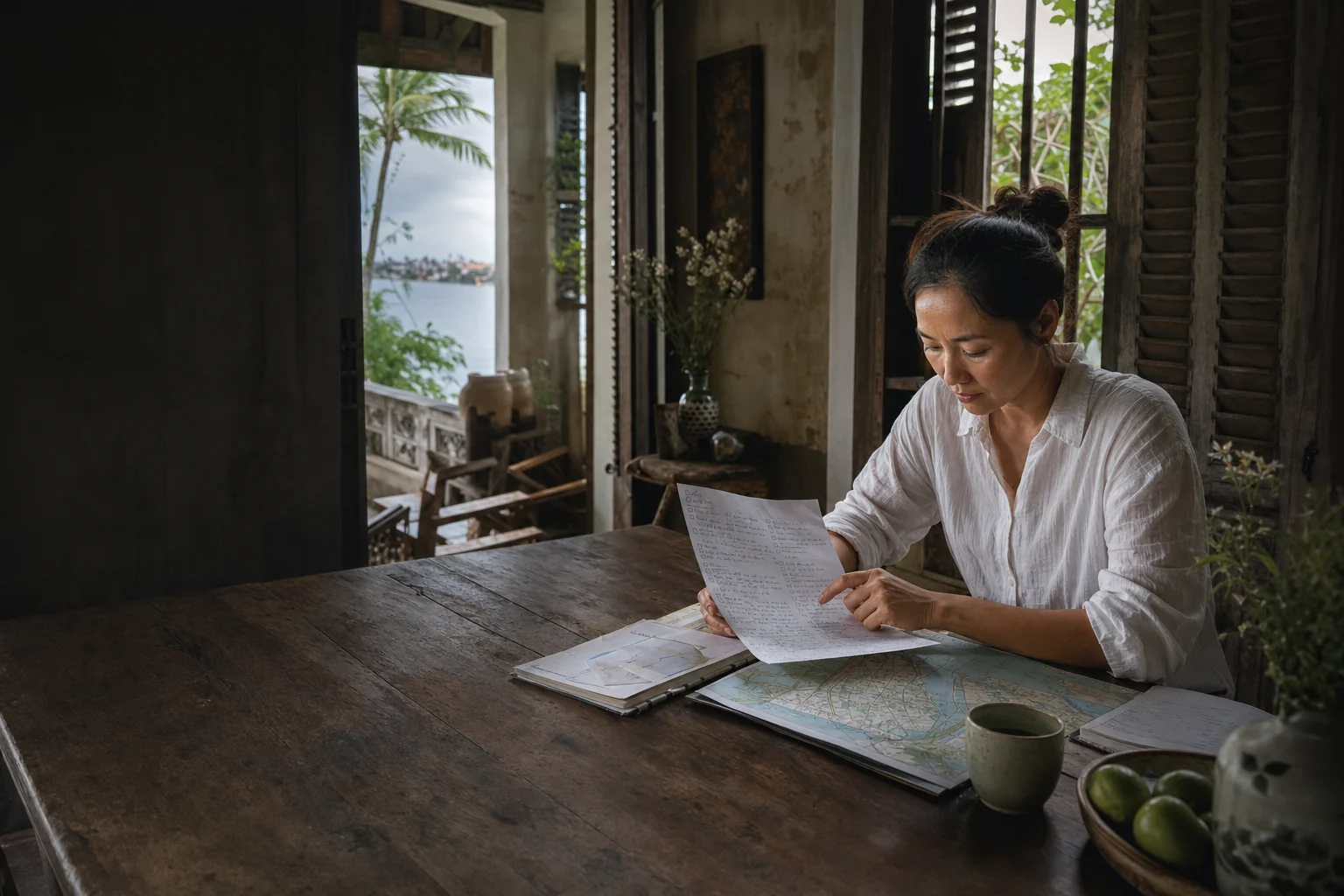 A Vietnamese holiday-home owner preparing a property launch checklist